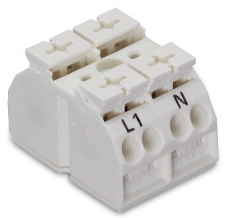 WAGO Klemmleiste 0,5-4qmm 28A 2p 24mm ws Serie 862 862-1662/999-950 Thermopl