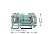 WAGO Reihenklemme 1Etage 2kl gr 25A TS35 Serie 880 880-901