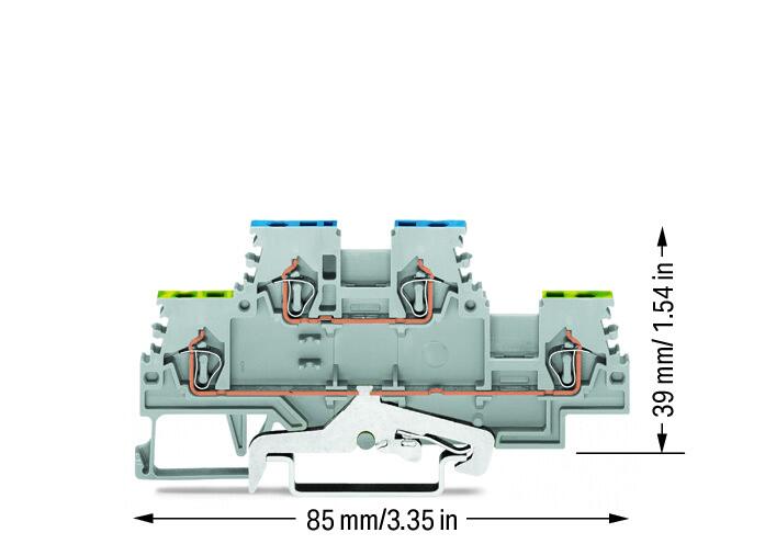 WAGO Reihenklemme 2Etagen 2kl gr 18A Serie 279 279-517 TS35