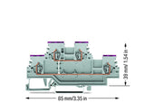 WAGO Reihenklemme 2Etagen 2kl gr 18A Serie 279 279-508 TS35