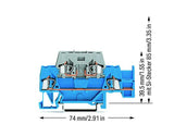 WAGO Reihenklemme 2Etagen 2kl gr/bl 10A Serie 280 280-532 TS35