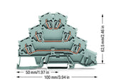WAGO Reihenklemme 4Etagen 2kl gr 20A Serie 281 281-532 TS35