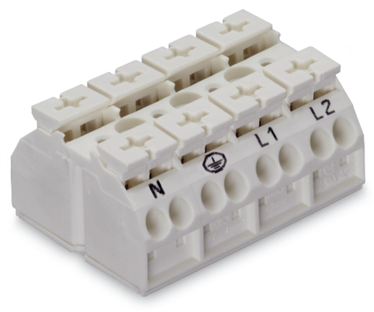 WAGO Klemmleiste 0,5-4qmm 32A 4p 48mm ws Serie 862 862-2634 Thermopl Federzug