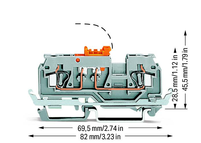 WAGO Trennreihenklemme gr 0,08-2,5qmm Serie 280 280-871 16A 1Etage