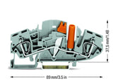 WAGO Trennreihenklemme gr 0,2-6qmm 30A Serie 282 282-811 1Etage