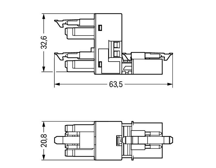 WAGO H-Verteiler PA 4Eing 4p 8Ausg 400V Serie 890 890-995 16A IP20 hfr