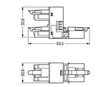 WAGO H-Verteiler PA 4Eing 4p 8Ausg 400V Serie 890 890-995 16A IP20 hfr