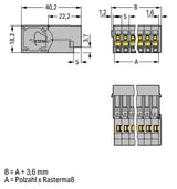WAGO Verbindungsklemme 0,08-4qmm 32A 6p Serie 769 769-606/006-000 Thermopl 5mm