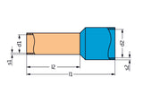 WAGO Aderendhülse 1qmm 14mm isol PA rt Serie 216 216-203 Cu Standard verzinnt