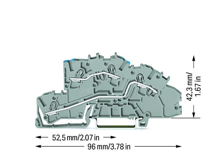 WAGO Installationsklemme 32A 0,25-4qmm Serie 2003 2003-7649 2pot gr Federzug