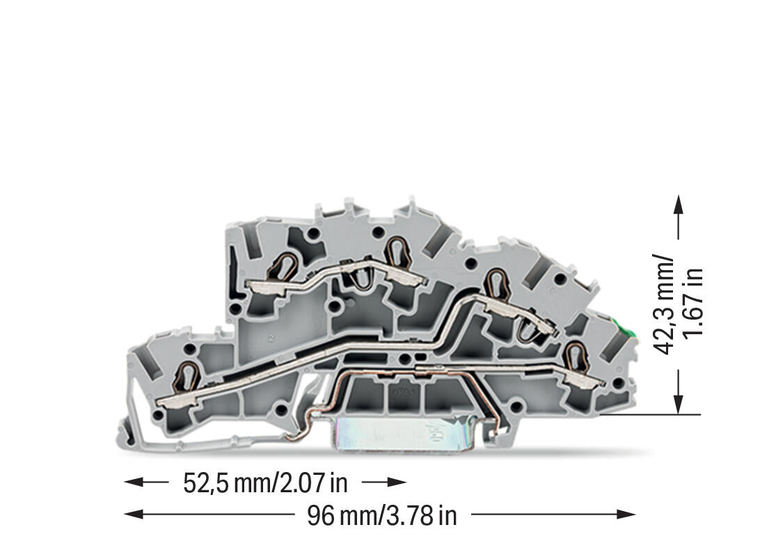 WAGO Installationsklemme 32A 0,25-4qmm Serie 2003 2003-7645 3pot gr Federzug