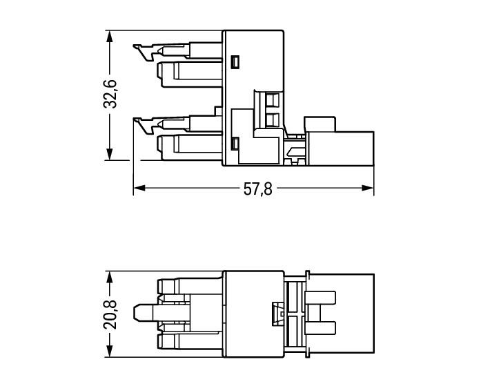 WAGO H-Verteiler PA 4Eing 4p 8Ausg 400V Serie 890 890-994 16A IP20 hfr