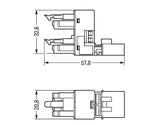 WAGO H-Verteiler PA 4Eing 4p 8Ausg 400V Serie 890 890-994 16A IP20 hfr
