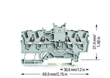 WAGO Reihenklemme 1Etage 4kl gr 18A TS35 Serie 2001 2001-1441
