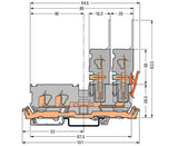 WAGO Reihenklemme 1Etage 4kl gr 32A TS35 Serie 769 769-211