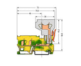 WAGO Schutzleiter-Reihenklemme 0,08-4qmm Serie 769 769-257 gn/ge 1Etage TS35