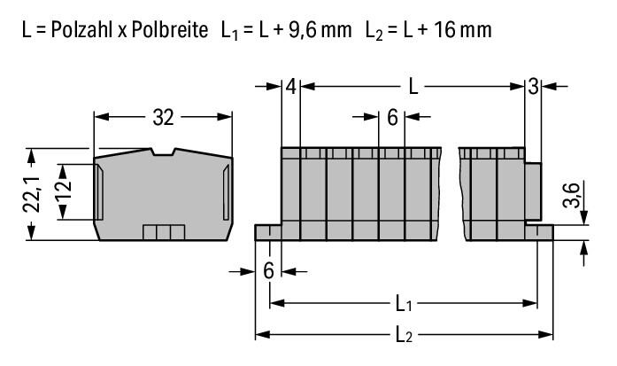 WAGO Klemmleiste 0,08-2,5qmm 24A 4p 40mm Serie 264 264-104 Thermopl gr Federzug