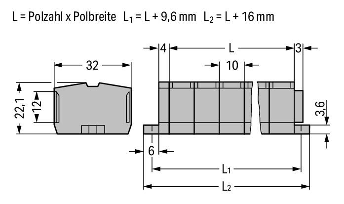 WAGO Klemmleiste 0,08-2,5qmm 24A 2p 36mm Serie 264 264-202 Thermopl gr Federzug