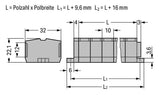 WAGO Klemmleiste 0,08-2,5qmm 24A 3p 46mm Serie 264 264-203 Thermopl gr Federzug