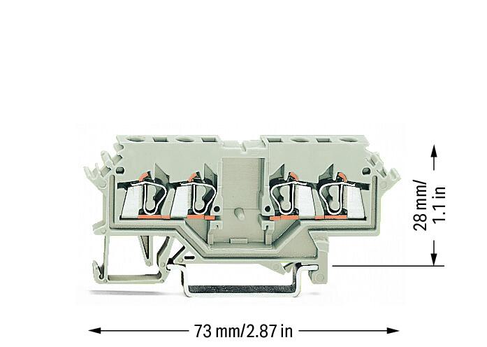 WAGO Reihenklemme 1Etage 4kl lgr 22A Serie 280 280-989 TS35