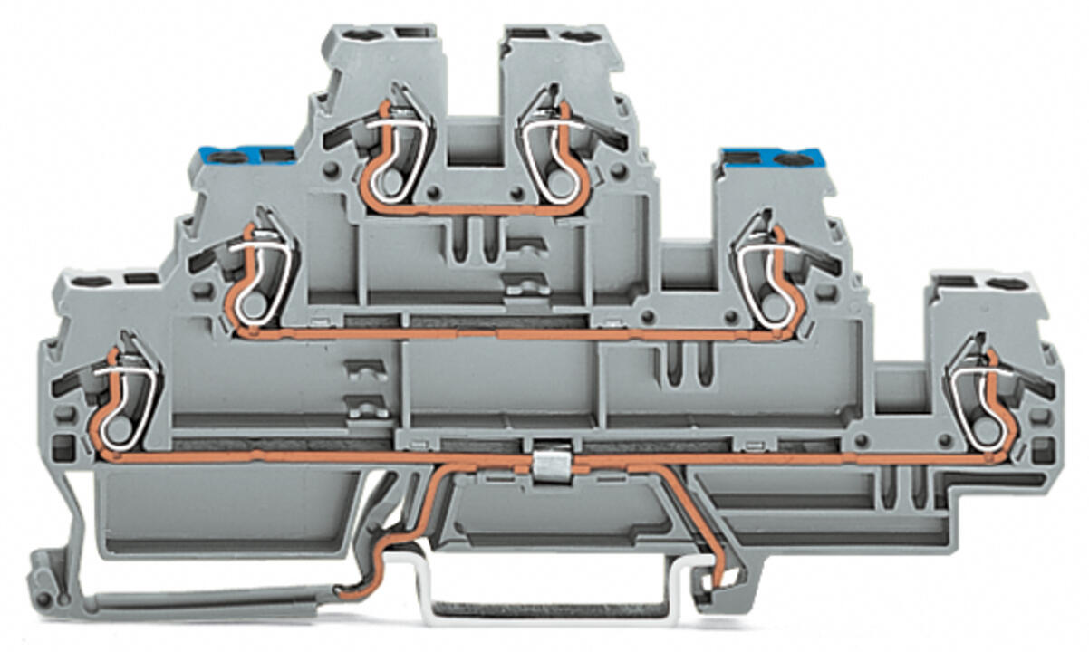WAGO Reihenklemme 3Etagen 2kl gr 24A Serie 870 870-558 TS35