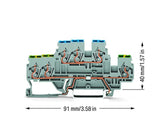 WAGO Reihenklemme 2Etagen 3kl gr 24A Serie 870 870-535 TS35