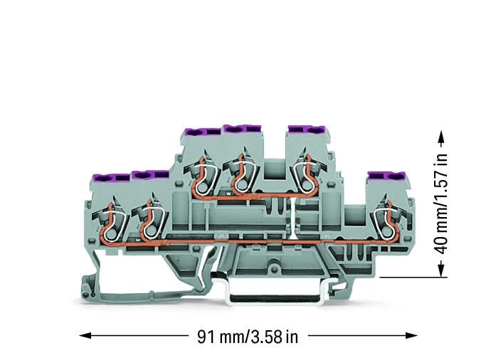 WAGO Reihenklemme 2Etagen 3kl gr 24A Serie 870 870-538 TS35