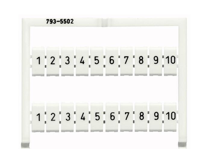 WAGO Klemmenmarkierung hgn RM=5mm 1-10 Serie 793 793-5502/000-017 horiz