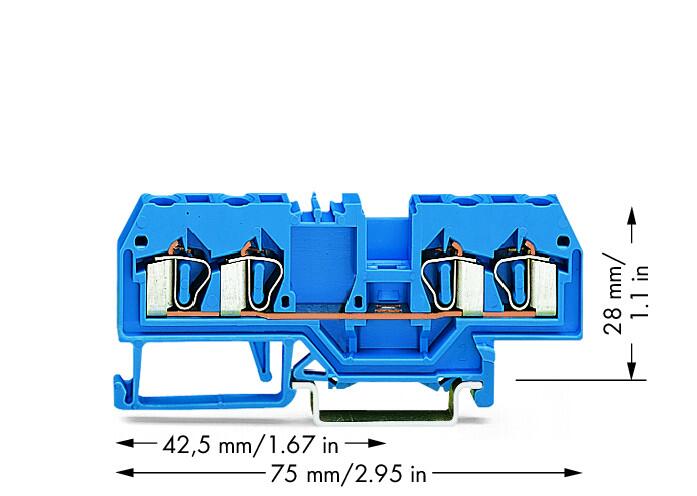 WAGO Reihenklemme 0,08-2,5qmm 1Etage 4kl Serie 280 280-834 bl 20A TS35