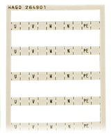 WAGO Klemmenmarkierung ws RM=5mm horiz Serie 264 264-901 U/V/W/N/PE