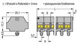 WAGO Klemmleiste 0,08-1,5qmm 18A 9p gr Serie 260 260-259 Thermopl 76,4mm