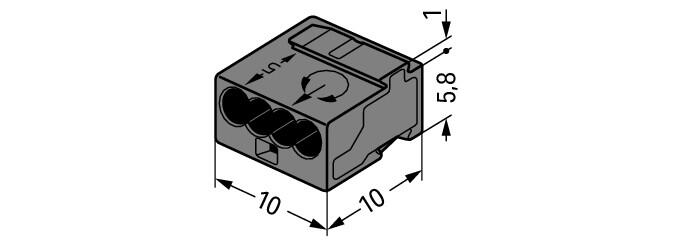 WAGO Steckklemme 4f 100V 6A 0,6-0,8qmm Serie 243 243-204 dgr f.Massivleit