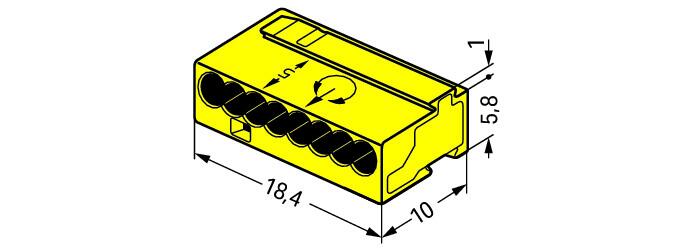 WAGO Steckklemme 8f 100V 6A ge Serie 243 243-508 f.Massivleit