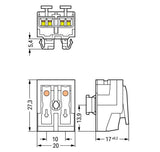 WAGO Klemmleiste 0,5-2,5qmm 24A 2p 20mm Serie 294 294-8022 Thermopl ws Federzug