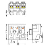 WAGO Klemmleiste 0,5-2,5qmm 24A 3p 30mm Serie 294 294-8013 Thermopl ws Federzug