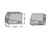 WAGO Leuchtenklemme 2f 400V 24A gr 224-101/995-015 0,5-2,5qmm f.Massivleit