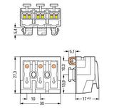 WAGO Klemmleiste 0,5-2,5qmm 24A 3p 30mm Serie 294 294-8113 Thermopl ws Federzug