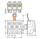 WAGO Klemmleiste 0,5-2,5qmm 24A 3p 30mm Serie 294 294-8413 Thermopl ws Federzug