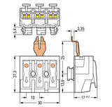 WAGO Klemmleiste 0,5-2,5qmm 24A 3p 30mm Serie 294 294-8313 Thermopl ws Federzug