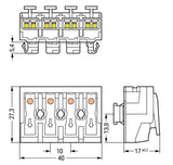 WAGO Klemmleiste 0,5-2,5qmm 24A 4p 40mm Serie 294 294-8024 Thermopl ws Federzug