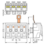 WAGO Klemmleiste 0,5-2,5qmm 24A 4p 40mm Serie 294 294-8424 Thermopl ws Federzug