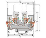 WAGO Reihenklemme 1Etage 2kl gr 16A TS35 Serie 870 870-151