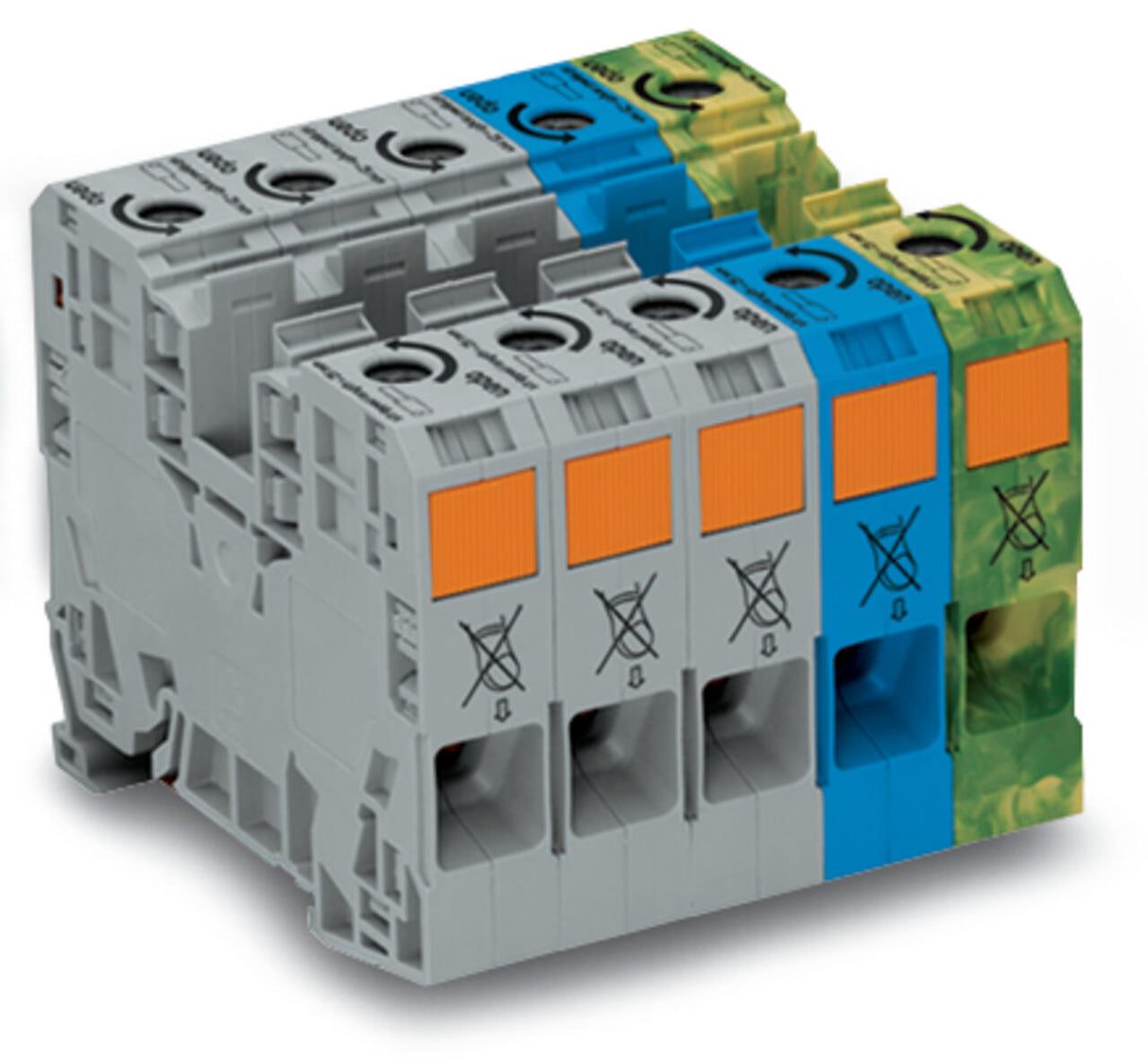 WAGO Reihenklemmenset 5Etagen 2kl mehrf Serie 285 285-139 125A TS35