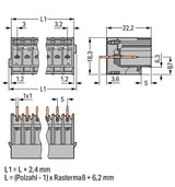 WAGO Platinenstecker Stift 14p gr 1re Serie 769 769-644 5mm zinn Löt