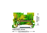 WAGO Schutzleiter-Reihenklemme 0qmm/fein Serie 769 769-227 gn/ge 1Etage TS35