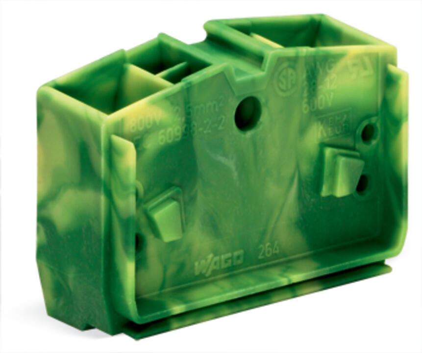 WAGO Klemmleiste 0,08-2,5qmm 24A 1p 10mm Serie 264 264-357 Thermopl gn/ge