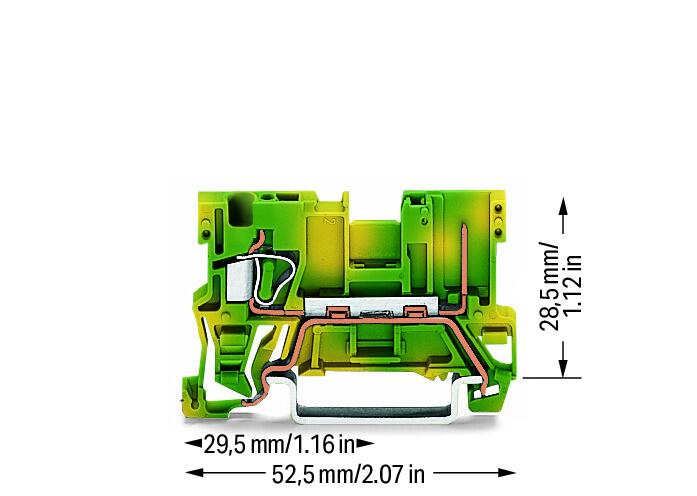 WAGO Schutzleiter-Reihenklemme 0,08-4qmm Serie 769 769-237 gn/ge 1Etage TS35