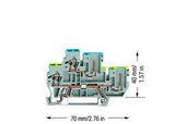 WAGO Reihenklemme 0,08-2,5qmm 2Etagen gr Serie 870 870-117 2kl 16A TS35