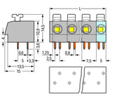 WAGO Printklemme 8f 1re gr RM=7,5 Serie 804 804-308 Federzug/Löt