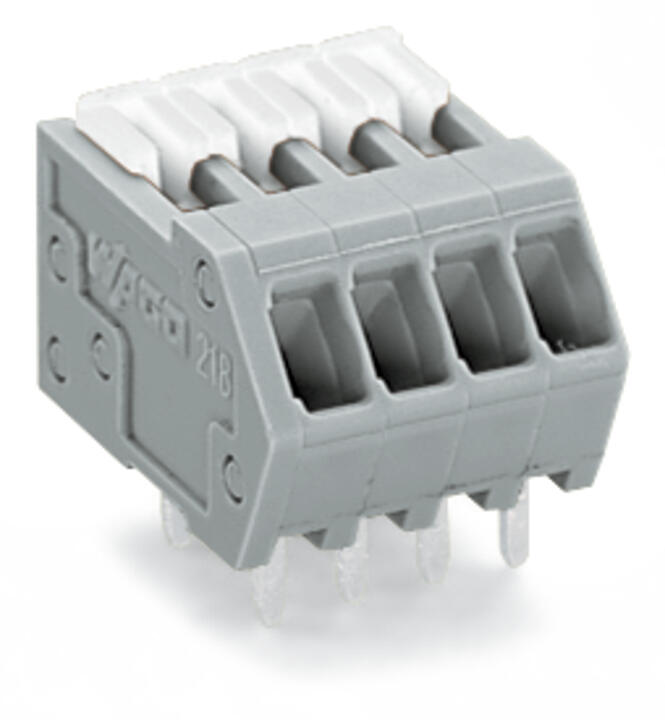 WAGO Printklemme 20f 1re gr RM=2,54 Serie 218 218-520 Federzug/Löt 0,25qmm